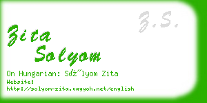 zita solyom business card